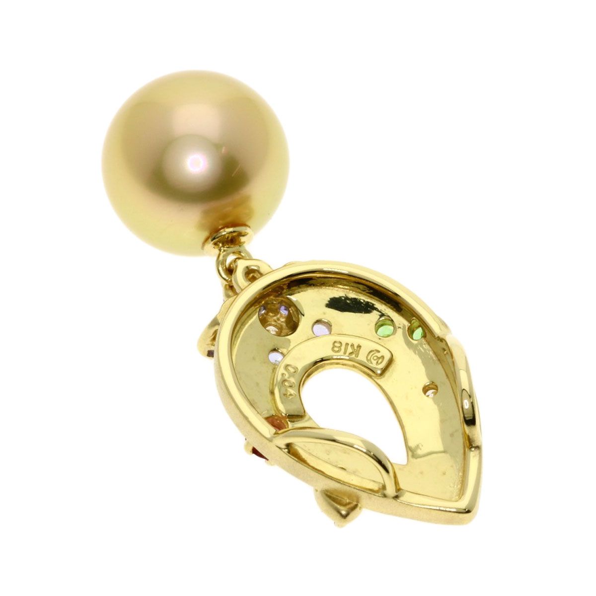 Tasaki Golden Pearl K18YG pendant top with 10.4mm pearl for ladies