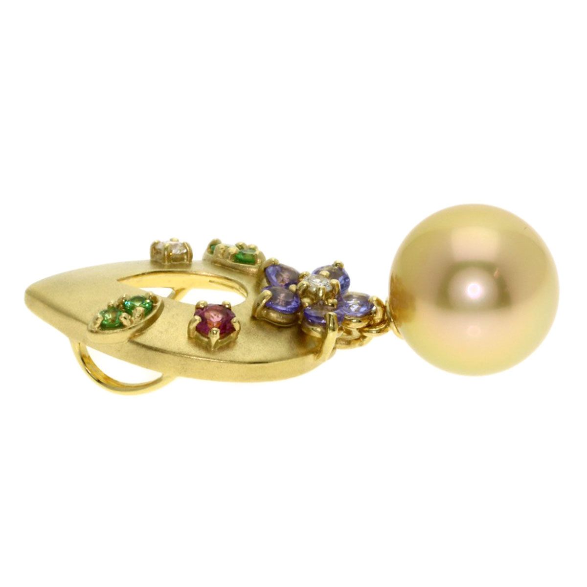 Tasaki Golden Pearl K18YG pendant top with 10.4mm pearl for ladies