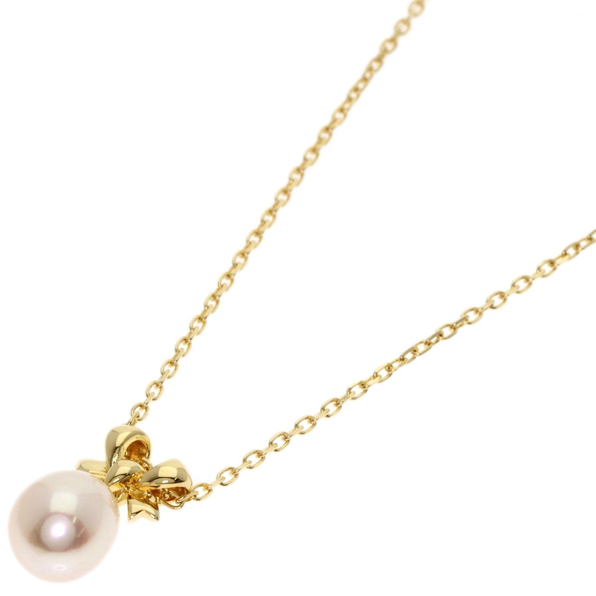 Mikimoto ladies pearl necklace made of K18 yellow gold with 39.5 cm chain length and 1.1 mm width