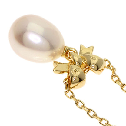 Mikimoto ladies pearl necklace made of K18 yellow gold with 39.5 cm chain length and 1.1 mm width