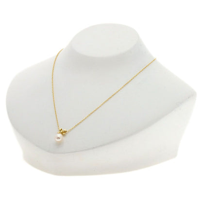 Mikimoto ladies pearl necklace made of K18 yellow gold with 39.5 cm chain length and 1.1 mm width