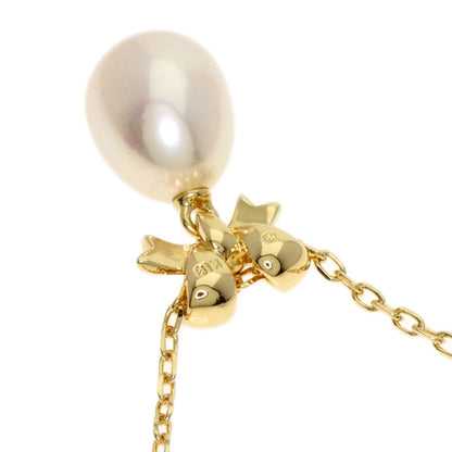 Mikimoto ladies pearl necklace made of K18 yellow gold with 39.5 cm chain length and 1.1 mm width