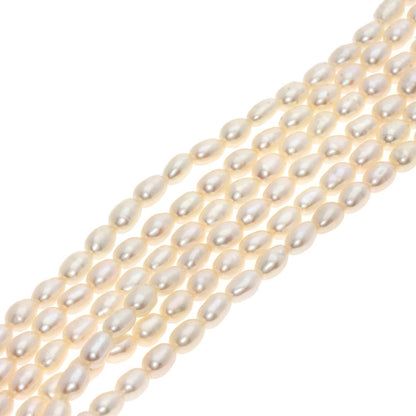MIKIMOTO 6-row water pearl necklace in yellow gold K18YG with 3.3mm pearls, 41cm chain length for women