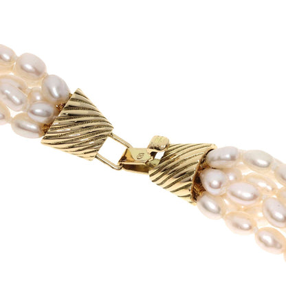 MIKIMOTO 6-row water pearl necklace in yellow gold K18YG with 3.3mm pearls, 41cm chain length for women