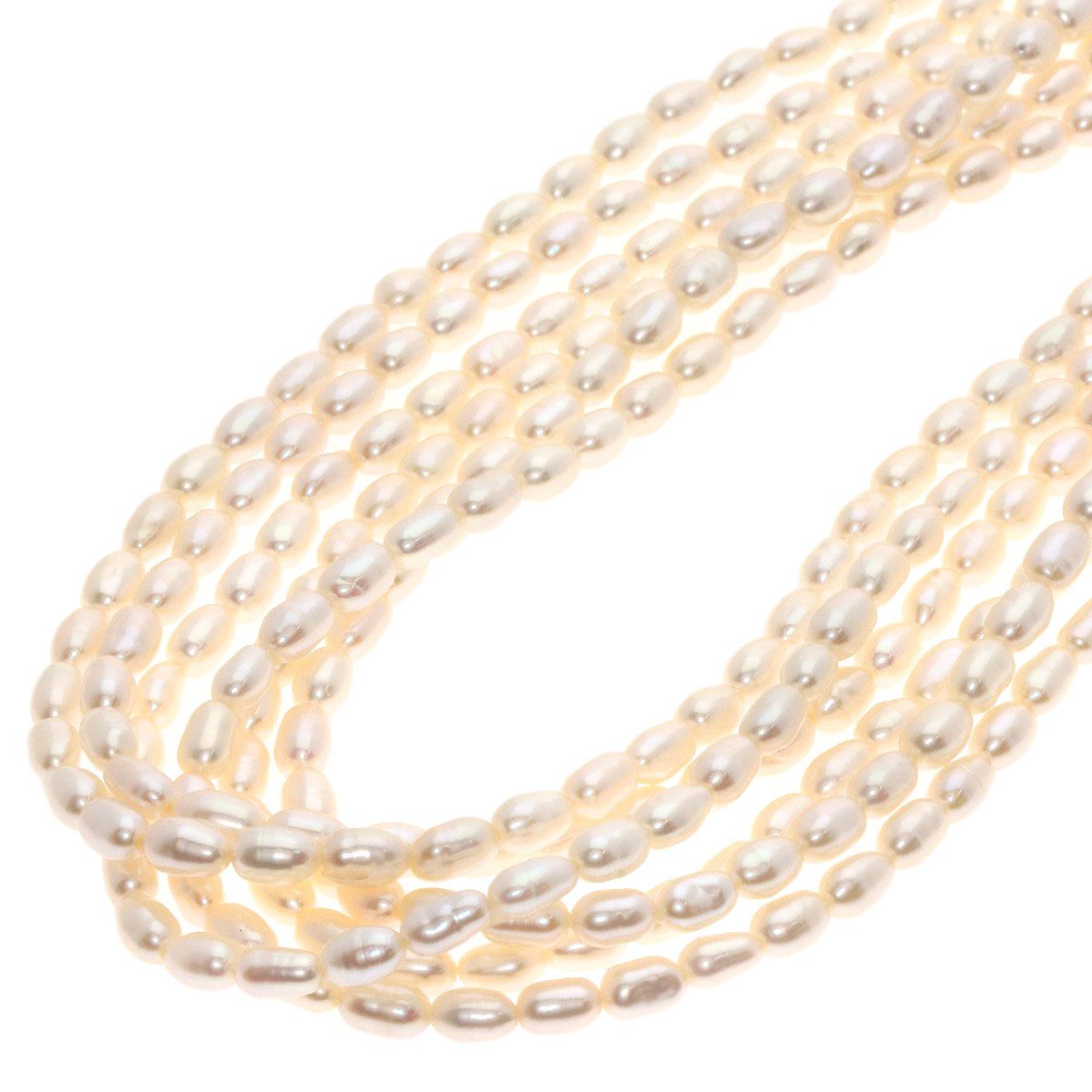 MIKIMOTO 6-row water pearl necklace in yellow gold K18YG with 3.3mm pearls, 41cm chain length for women