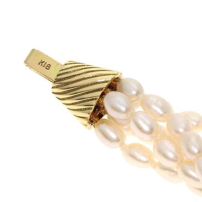 MIKIMOTO 6-row water pearl necklace in yellow gold K18YG with 3.3mm pearls, 41cm chain length for women