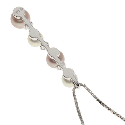 Tasaki pearl three-piece diamond necklace in K18 white gold with 40cm chain for ladies
