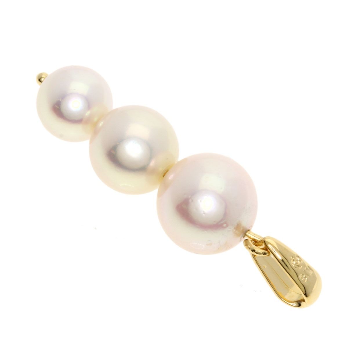 TASAKI Pearl Pendant Top for women in K18 yellow gold with a 6.3-8.3 mm pearl, used condition