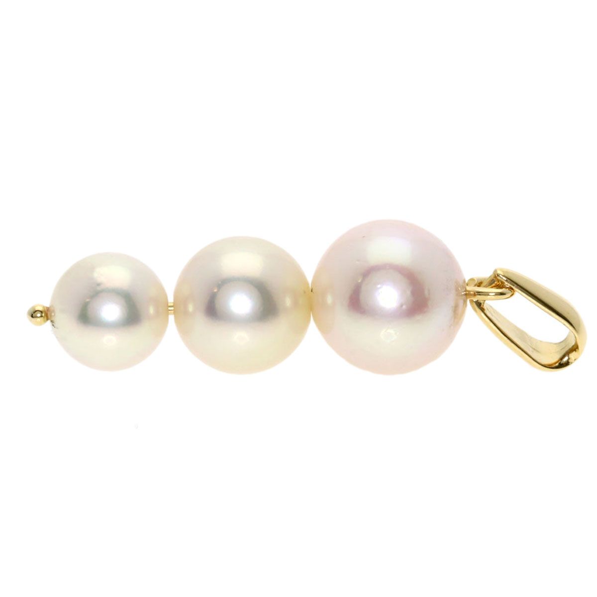 TASAKI Pearl Pendant Top for women in K18 yellow gold with a 6.3-8.3 mm pearl, used condition