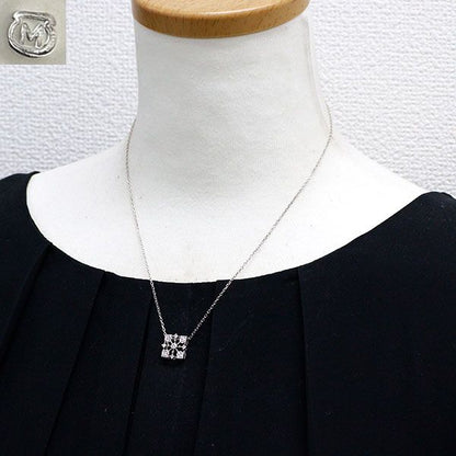 Mikimoto K18WG diamond pendant necklace with 0.16ct diamond and 43 cm chain