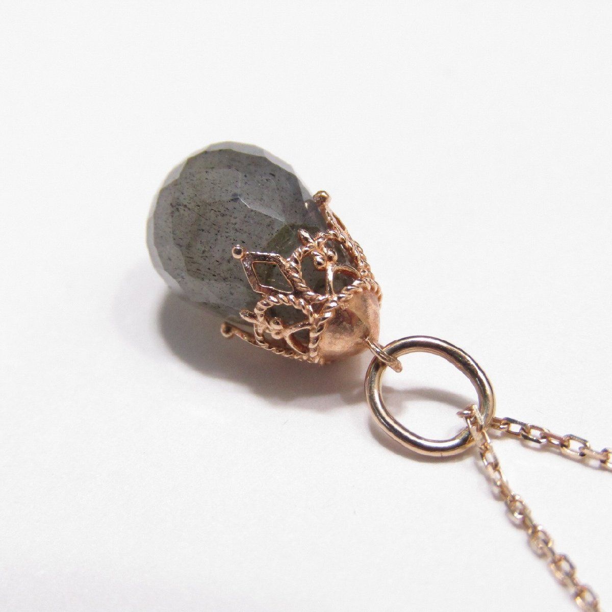 Agete Labrodite necklace in K10 yellow gold with 17 mm pendant on 40 cm chain
