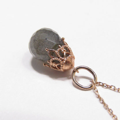 Agete Labrodite necklace in K10 yellow gold with 17 mm pendant on 40 cm chain