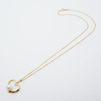 Mikimoto Heart Motif Akoya pearl pendant necklace with 6.2mm pearl in 18K yellow gold on a 40cm chain
