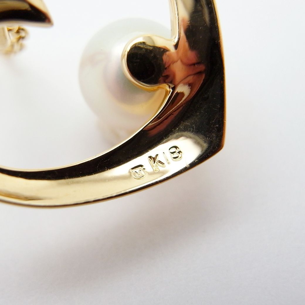 Mikimoto Heart Motif Akoya pearl pendant necklace with 6.2mm pearl in 18K yellow gold on a 40cm chain