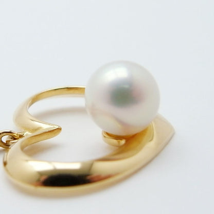 Mikimoto Heart Motif Akoya pearl pendant necklace with 6.2mm pearl in 18K yellow gold on a 40cm chain
