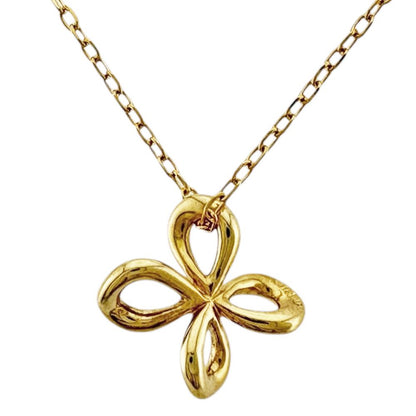 Mikimoto 18K yellow gold pearl necklace with flower design for ladies weighing 3.3g from Japan