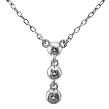 Mikimoto ladies necklace in 18K white gold with diamond, silver color, engraved K18WG on clasp