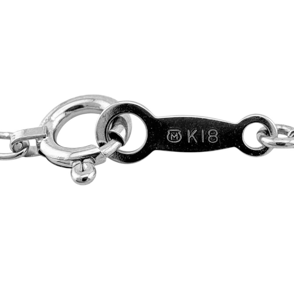 Mikimoto ladies necklace in 18K white gold with diamond, silver color, engraved K18WG on clasp