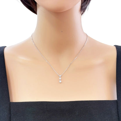 Mikimoto ladies necklace in 18K white gold with diamond, silver color, engraved K18WG on clasp