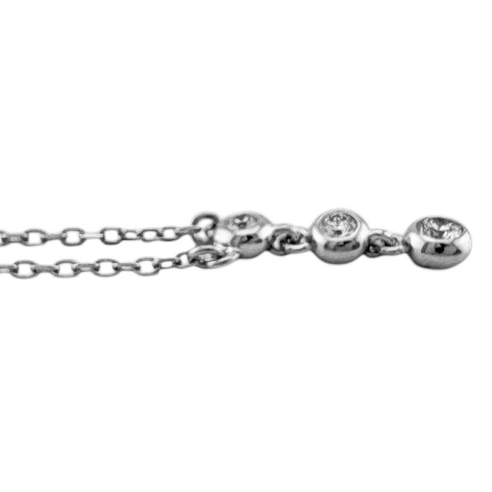 Mikimoto ladies necklace in 18K white gold with diamond, silver color, engraved K18WG on clasp