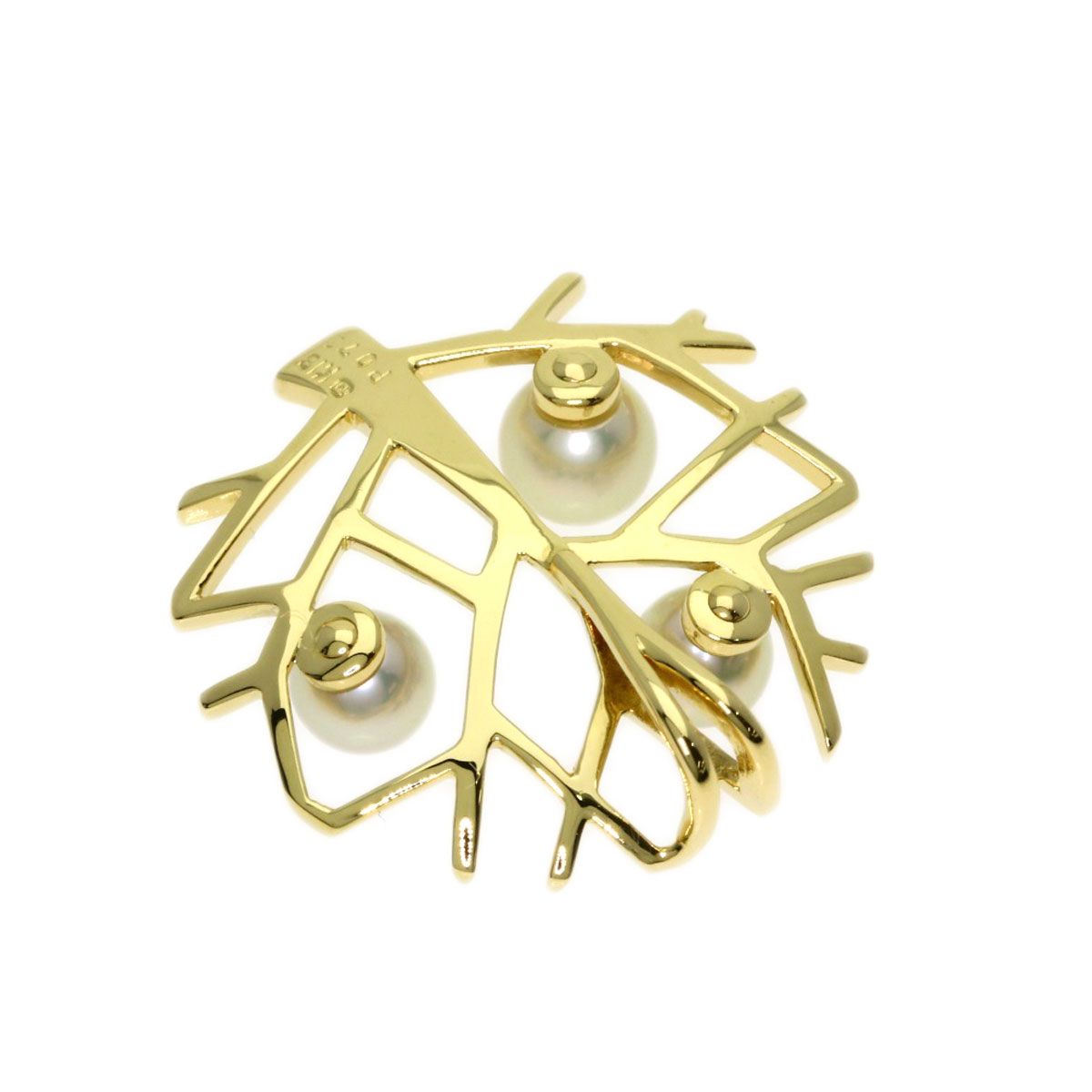 Mikimoto Happiness Tree Pearl Pendant Top in yellow gold K18YG with 4mm pearl for women