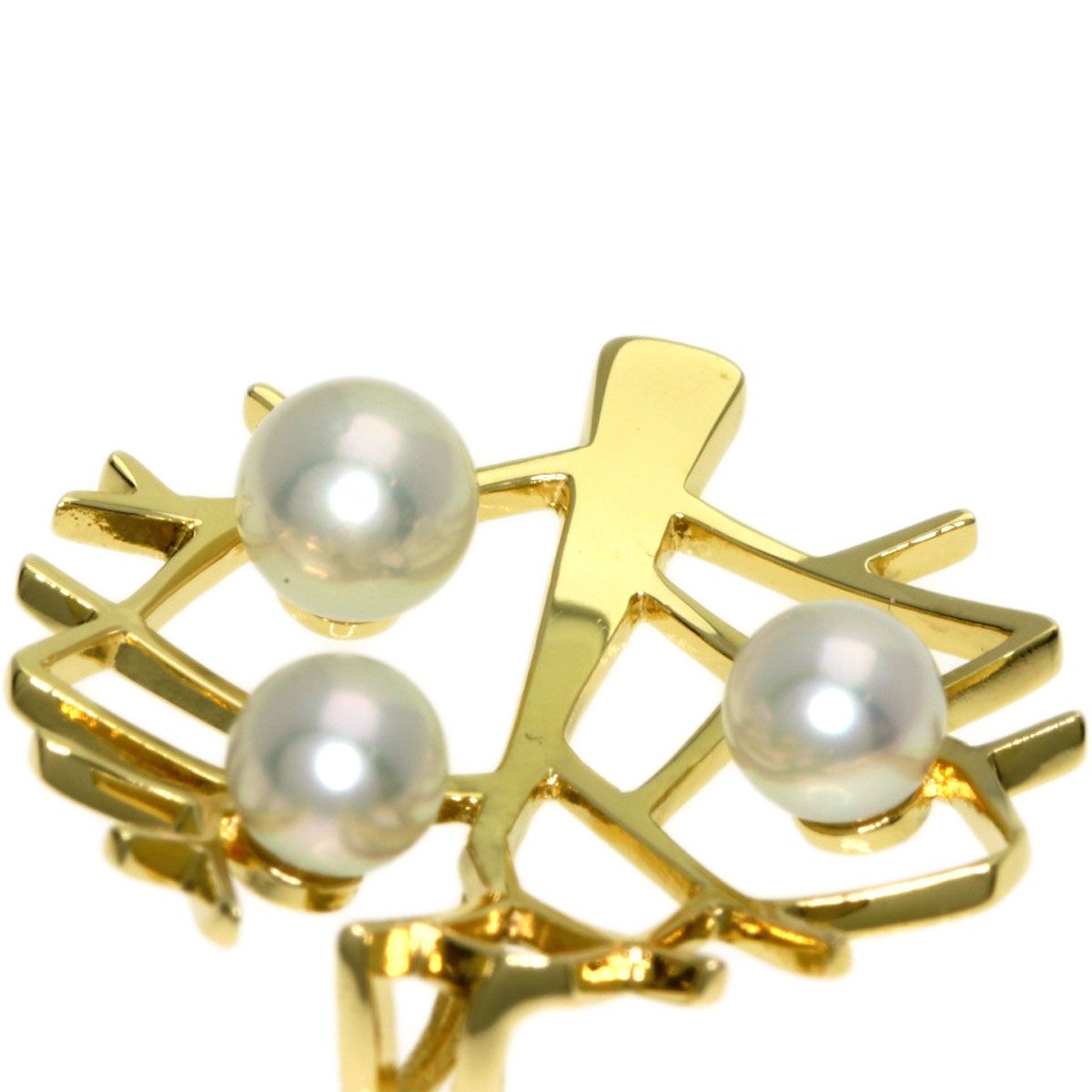 Mikimoto Happiness Tree Pearl Pendant Top in yellow gold K18YG with 4mm pearl for women