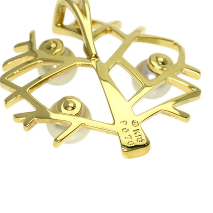 Mikimoto Happiness Tree Pearl Pendant Top in yellow gold K18YG with 4mm pearl for women