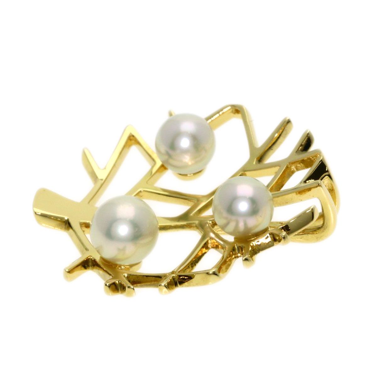 Mikimoto Happiness Tree Pearl Pendant Top in yellow gold K18YG with 4mm pearl for women