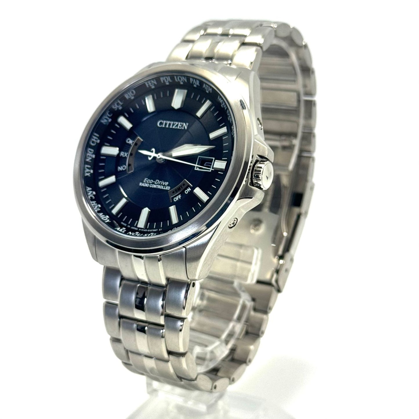 Citizen Collection CB0011-69L Eco-Drive Radio Wave Solar black stainless steel wristwatch with date display