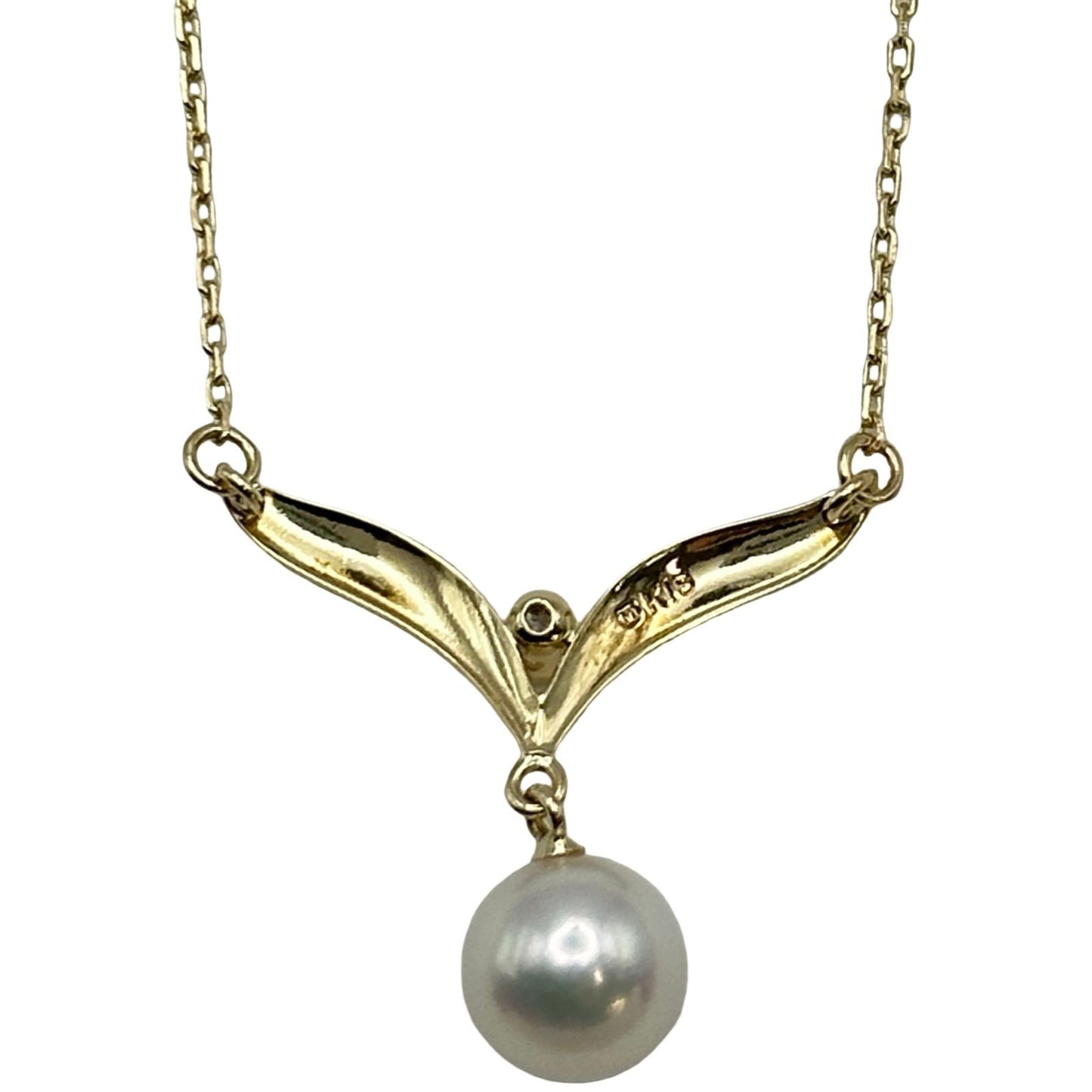 Mikimoto Pearl Necklace in Gold K18 with 19.2 mm pearl and 40 cm chain for ladies