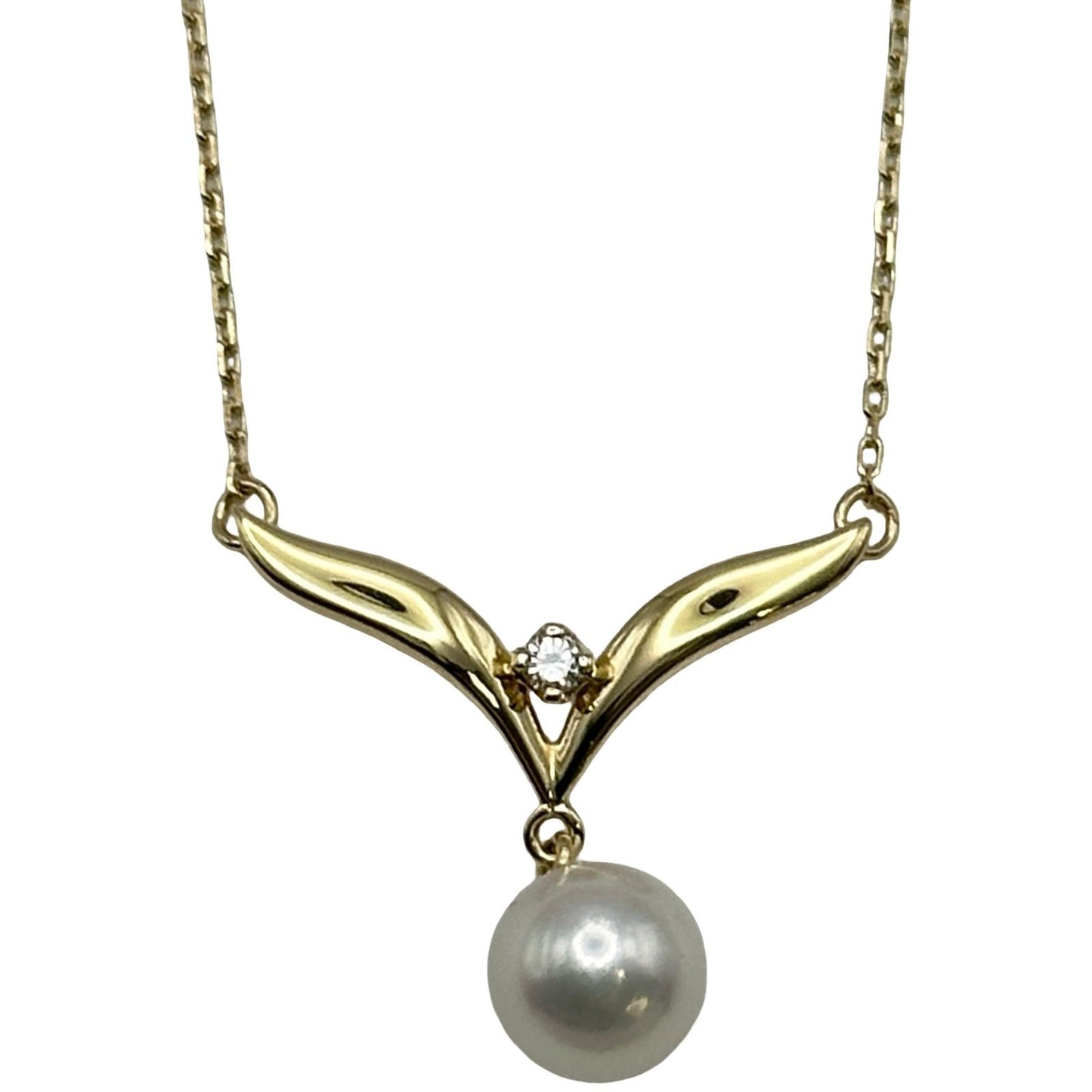 Mikimoto Pearl Necklace in Gold K18 with 19.2 mm pearl and 40 cm chain for ladies