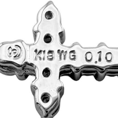 Tasaki 18K white gold diamond cross pendant top for ladies weighing 0.5g in silver color