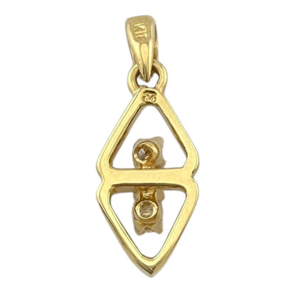 Mikimoto 18K yellow gold pendant top with one diamond, measuring 6.5mm by 18mm