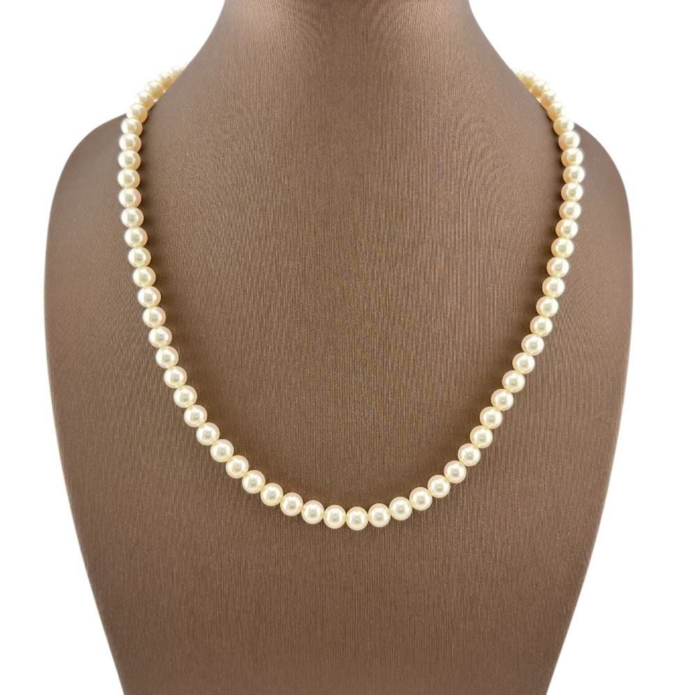 MIKIMOTO 18K yellow gold necklace featuring a single 5.2mm pearl on a 40cm chain for women