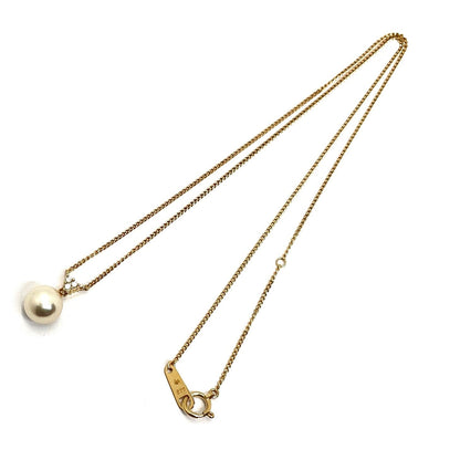 Tasaki Pearl Diamond Necklace with 7.8mm pearls set in 18K yellow gold and 40cm chain