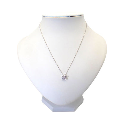 Tasaki pearl necklace pendant with 0.53ct diamonds on 45cm white gold chain featuring flower design