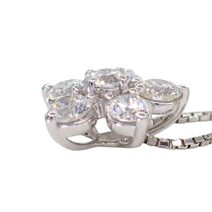 Tasaki pearl necklace pendant with 0.53ct diamonds on 45cm white gold chain featuring flower design