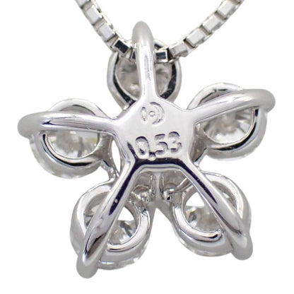 Tasaki pearl necklace pendant with 0.53ct diamonds on 45cm white gold chain featuring flower design