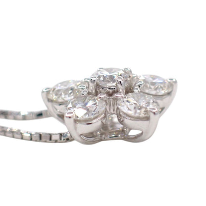 Tasaki pearl necklace pendant with 0.53ct diamonds on 45cm white gold chain featuring flower design