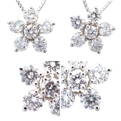 Tasaki pearl necklace pendant with 0.53ct diamonds on 45cm white gold chain featuring flower design