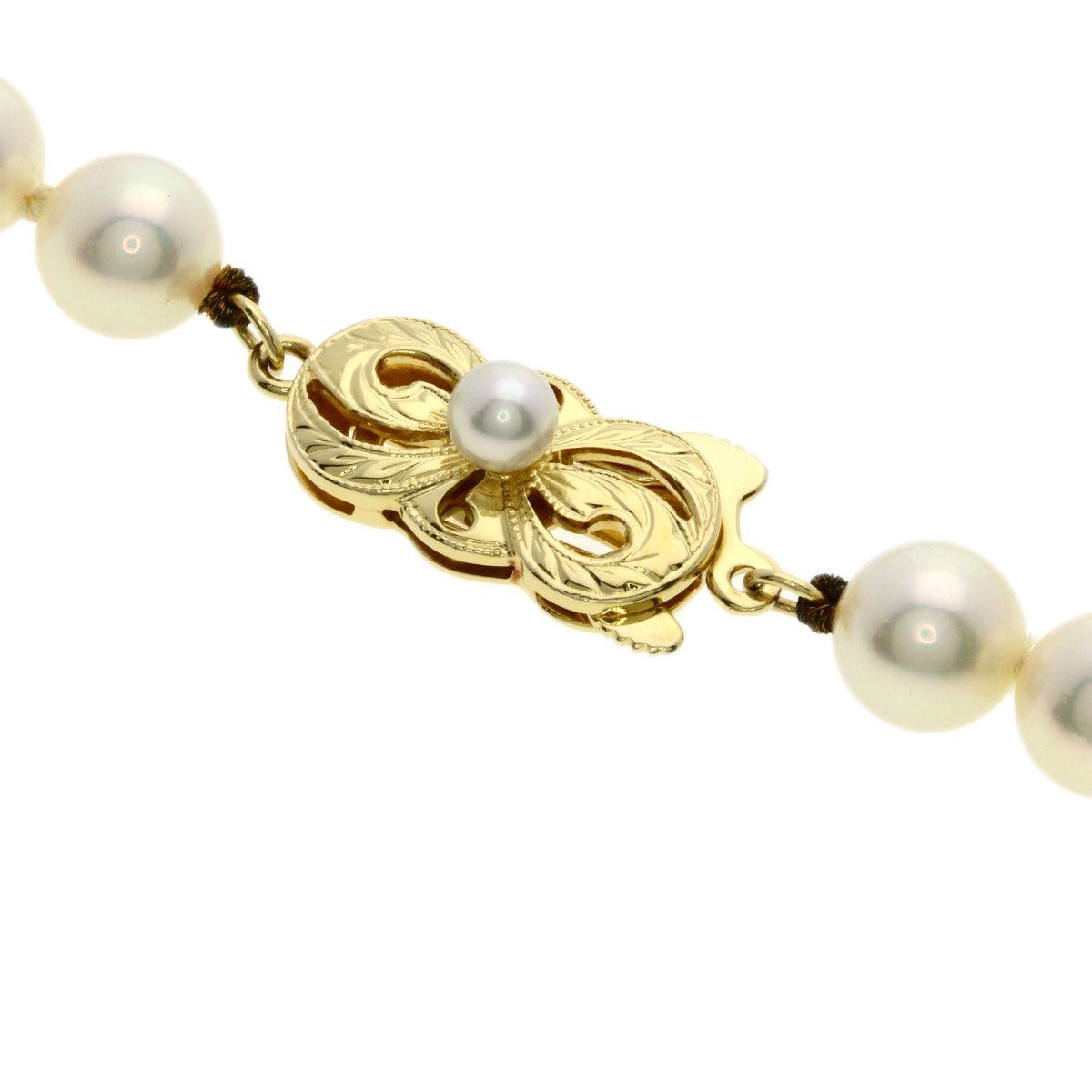 MIKIMOTO women's pearl necklace with 6.5-7mm pearls on a 37cm K14YG gold chain