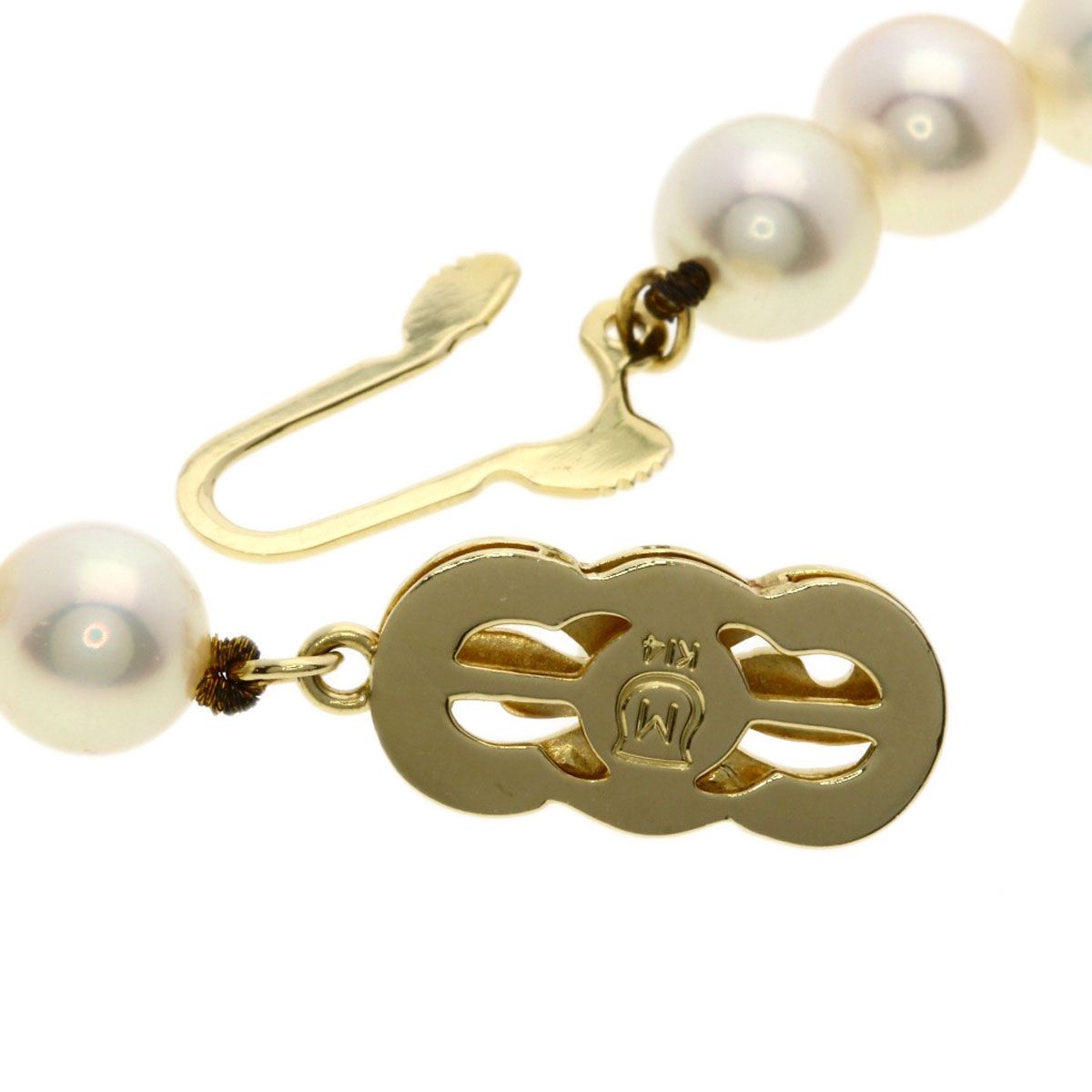 MIKIMOTO women's pearl necklace with 6.5-7mm pearls on a 37cm K14YG gold chain