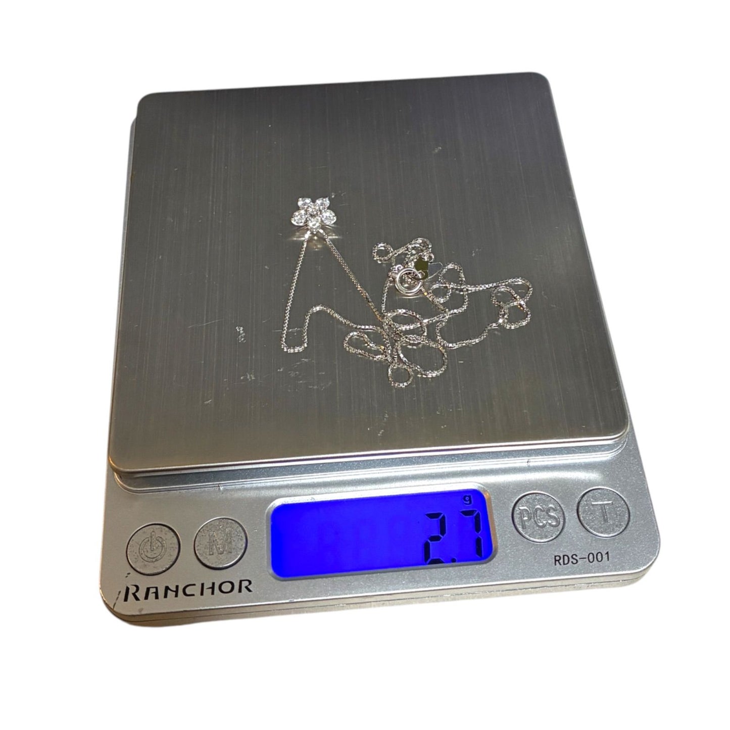Tasaki pearl necklace pendant with 0.53ct diamonds on 45cm white gold chain featuring flower design