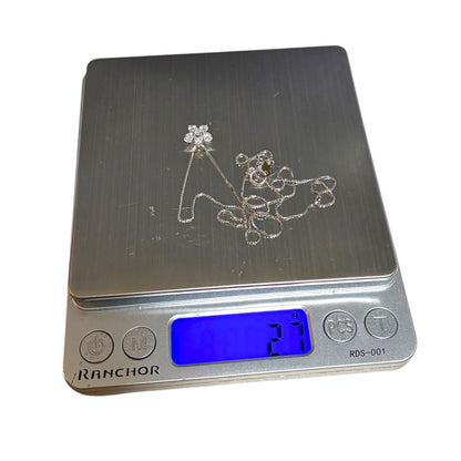 Tasaki pearl necklace pendant with 0.53ct diamonds on 45cm white gold chain featuring flower design