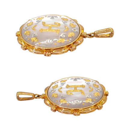 MIKIMOTO Pikwe Shell Necklace with K18 Yellow Gold Initial Y Pendant round circle design
