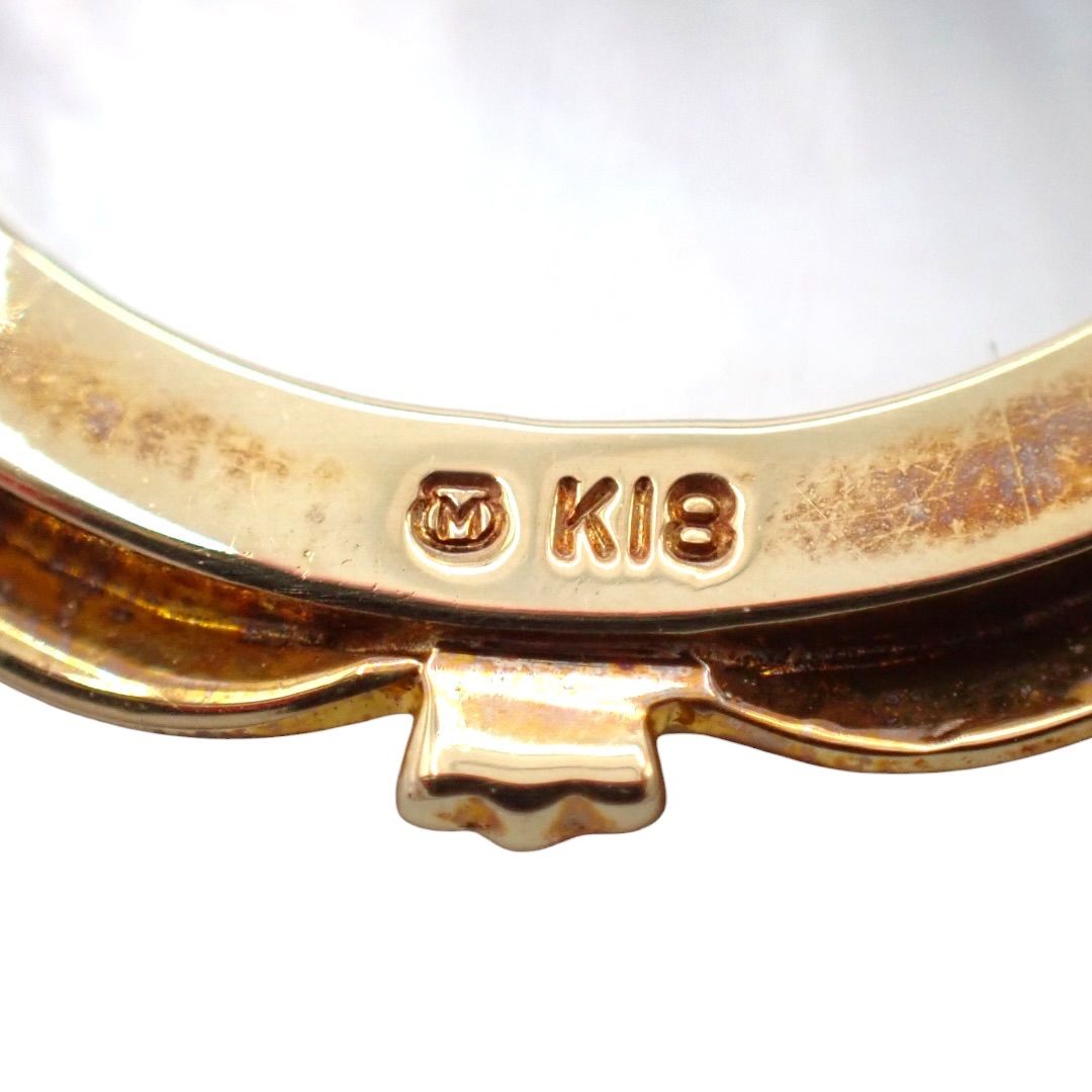 MIKIMOTO Pikwe Shell Necklace with K18 Yellow Gold Initial Y Pendant round circle design