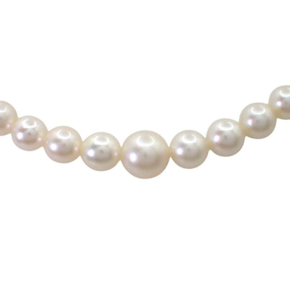 Mikimoto Akoya pearl necklace with 4-7mm white and natural pink pearls on a 45cm silver chain