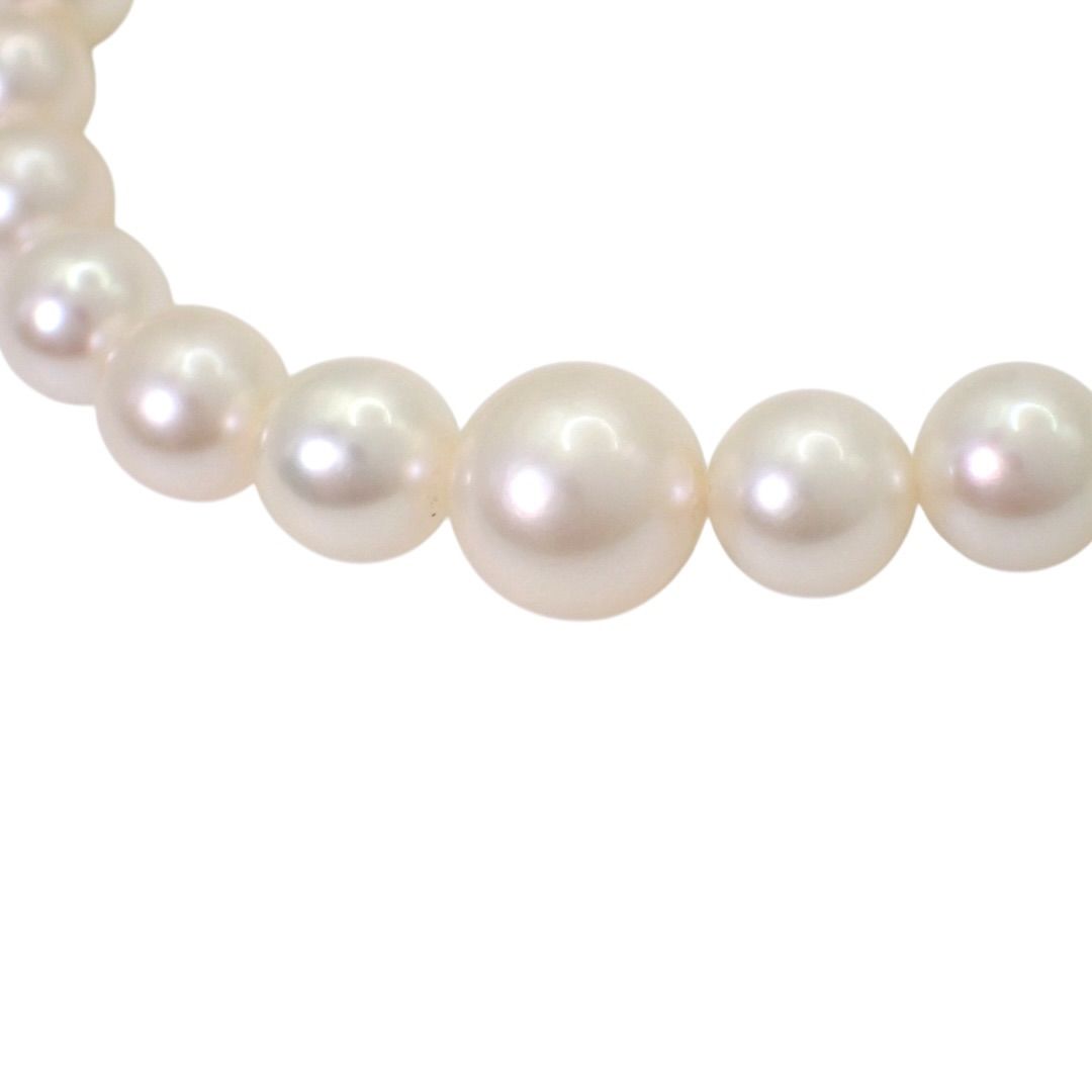 Mikimoto Akoya pearl necklace with 4-7mm white and natural pink pearls on a 45cm silver chain