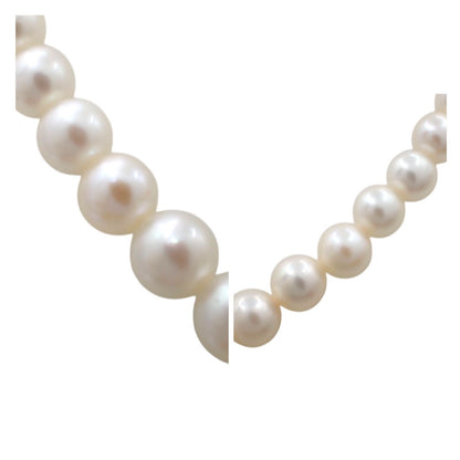 Mikimoto Akoya pearl necklace with 4-7mm white and natural pink pearls on a 45cm silver chain