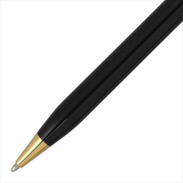 Cross 412WG-1 black lacquer oil-based ballpoint pen with twist mechanism and single ring mid-shaft body